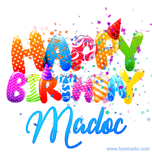 Happy Birthday Madoc - Creative Personalized GIF With Name