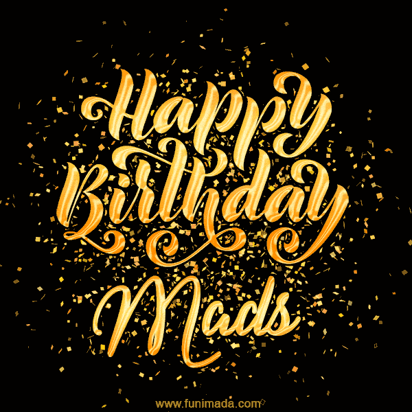 Happy Birthday Card for Mads - Download GIF and Send for Free