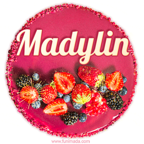 Happy Birthday Cake with Name Madylin - Free Download