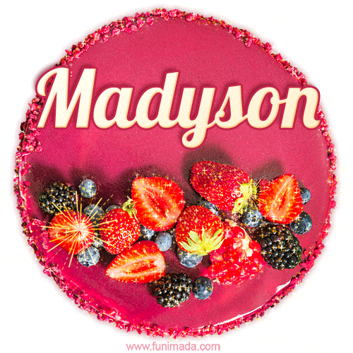 Happy Birthday Cake with Name Madyson - Free Download