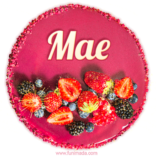 Happy Birthday Cake with Name Mae - Free Download