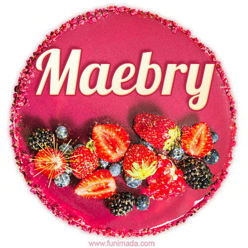 Happy Birthday Cake with Name Maebry - Free Download