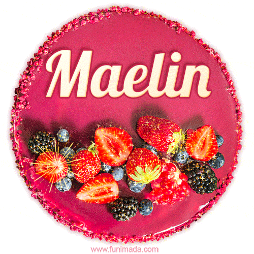 Happy Birthday Cake with Name Maelin - Free Download