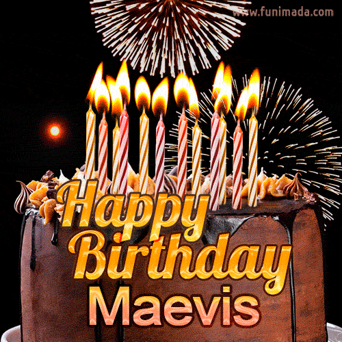 Chocolate Happy Birthday Cake for Maevis (GIF)