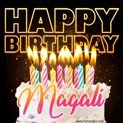 Magali - Animated Happy Birthday Cake GIF Image for WhatsApp