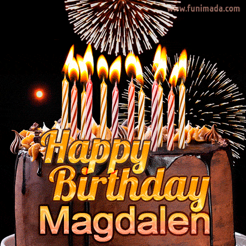 Chocolate Happy Birthday Cake for Magdalen (GIF)
