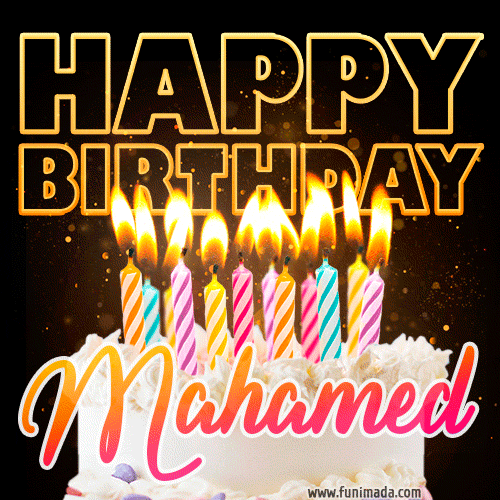 Mahamed - Animated Happy Birthday Cake GIF for WhatsApp