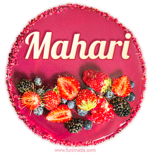 Happy Birthday Cake with Name Mahari - Free Download