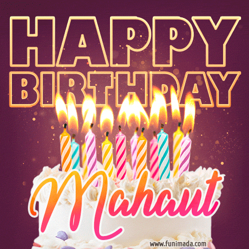 Mahaut - Animated Happy Birthday Cake GIF Image for WhatsApp
