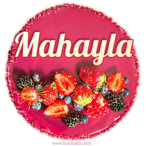 Happy Birthday Cake with Name Mahayla - Free Download