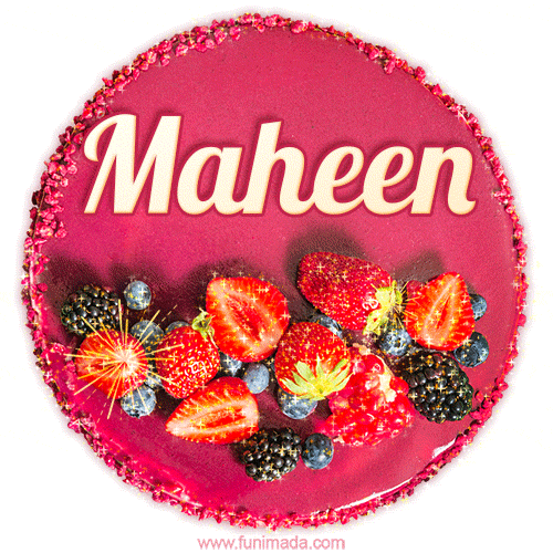 Happy Birthday Cake with Name Maheen - Free Download