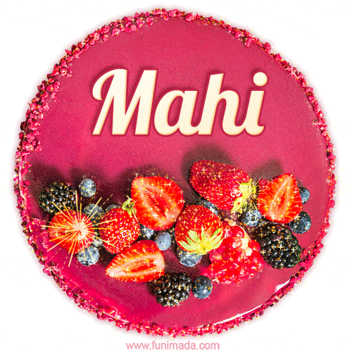 Happy Birthday Cake with Name Mahi - Free Download