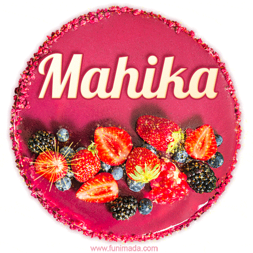 Happy Birthday Cake with Name Mahika - Free Download