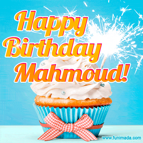 Happy Birthday, Mahmoud! Elegant cupcake with a sparkler.
