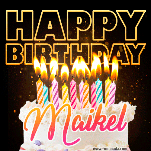 Maikel - Animated Happy Birthday Cake GIF for WhatsApp