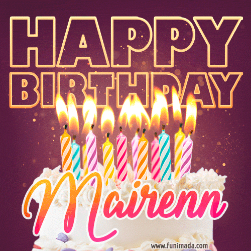 Mairenn - Animated Happy Birthday Cake GIF Image for WhatsApp