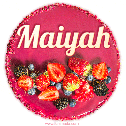 Happy Birthday Cake with Name Maiyah - Free Download