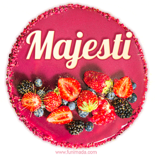 Happy Birthday Cake with Name Majesti - Free Download