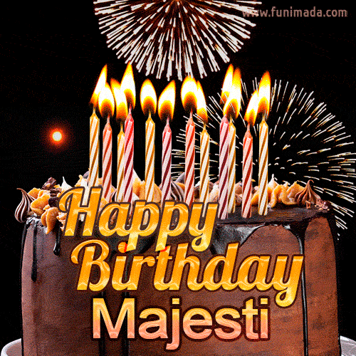Chocolate Happy Birthday Cake for Majesti (GIF)