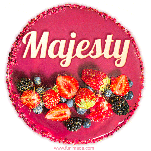 Happy Birthday Cake with Name Majesty - Free Download