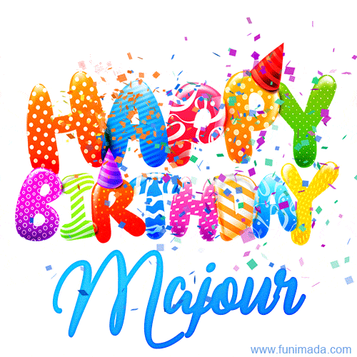 Happy Birthday Majour - Creative Personalized GIF With Name