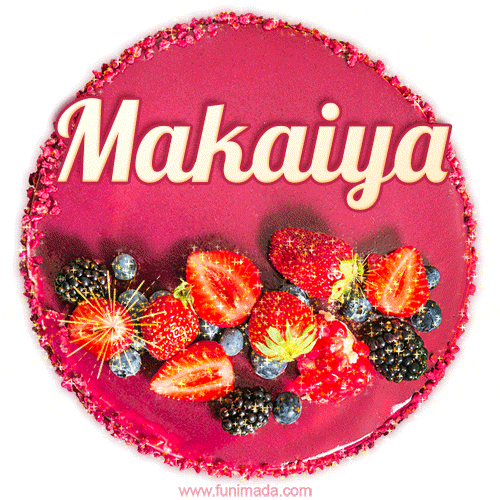 Happy Birthday Cake with Name Makaiya - Free Download