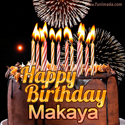 Chocolate Happy Birthday Cake for Makaya (GIF)