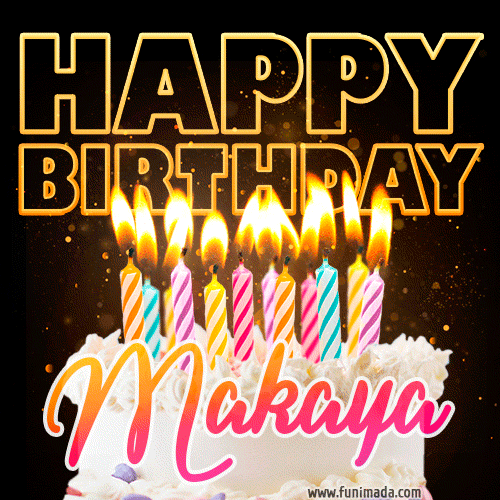 Makaya - Animated Happy Birthday Cake GIF Image for WhatsApp