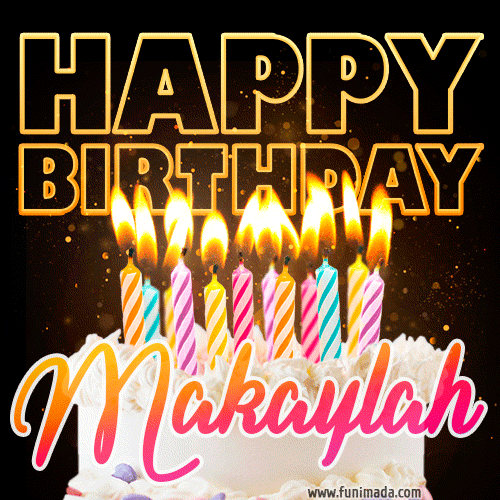 Makaylah - Animated Happy Birthday Cake GIF Image for WhatsApp