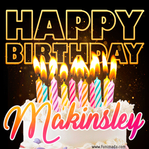 Makinsley - Animated Happy Birthday Cake GIF Image for WhatsApp