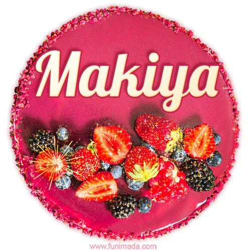 Happy Birthday Cake with Name Makiya - Free Download