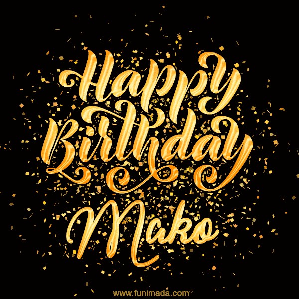 Happy Birthday Card for Mako - Download GIF and Send for Free