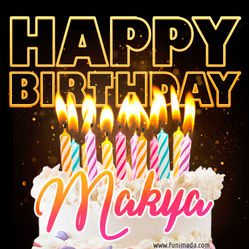 Makya - Animated Happy Birthday Cake GIF Image for WhatsApp
