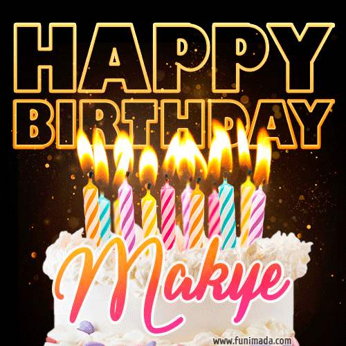 Makye - Animated Happy Birthday Cake GIF for WhatsApp