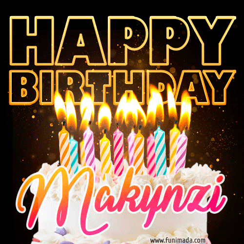 Makynzi - Animated Happy Birthday Cake GIF Image for WhatsApp