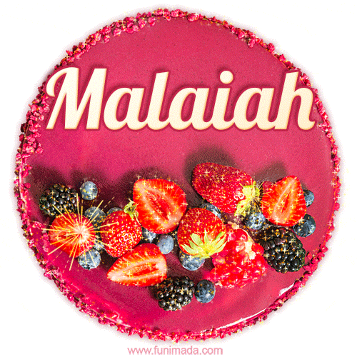 Happy Birthday Cake with Name Malaiah - Free Download