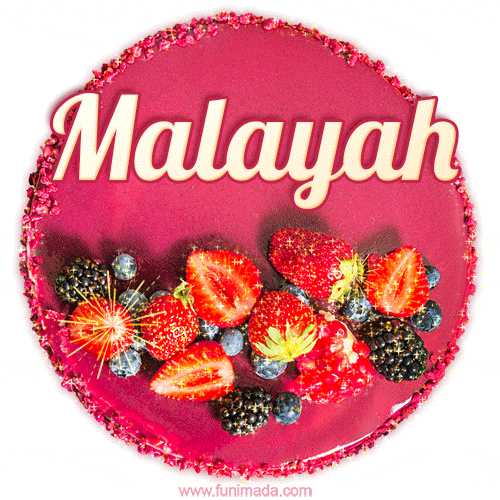 Happy Birthday Cake with Name Malayah - Free Download