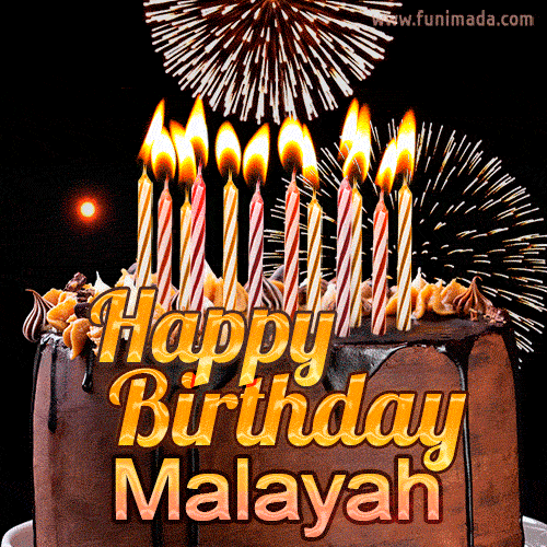 Chocolate Happy Birthday Cake for Malayah (GIF)