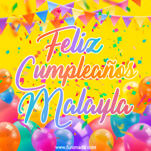 Feliz Cumpleaños Malayla (GIF)