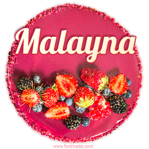 Happy Birthday Cake with Name Malayna - Free Download