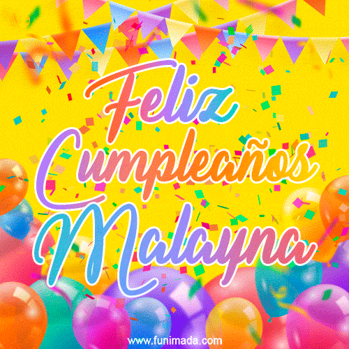 Feliz Cumpleaños Malayna (GIF)