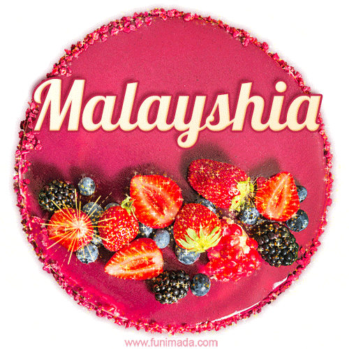 Happy Birthday Cake with Name Malayshia - Free Download