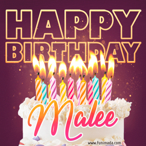 Malee - Animated Happy Birthday Cake GIF Image for WhatsApp