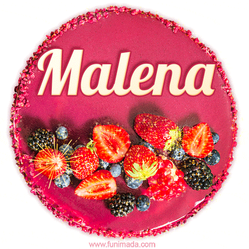 Happy Birthday Cake with Name Malena - Free Download