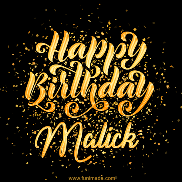 Happy Birthday Card for Malick - Download GIF and Send for Free