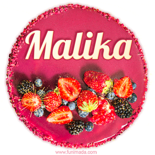 Happy Birthday Cake with Name Malika - Free Download