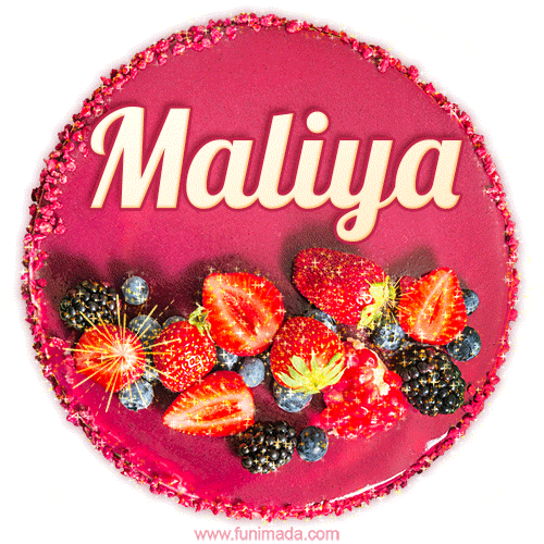 Happy Birthday Cake with Name Maliya - Free Download