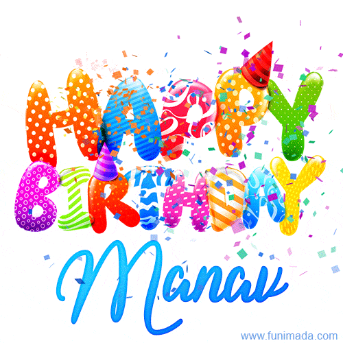 Happy Birthday Manav - Creative Personalized GIF With Name
