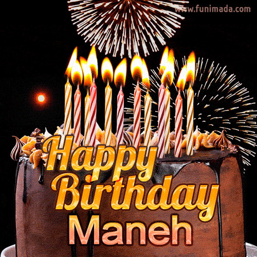 Chocolate Happy Birthday Cake for Maneh (GIF)