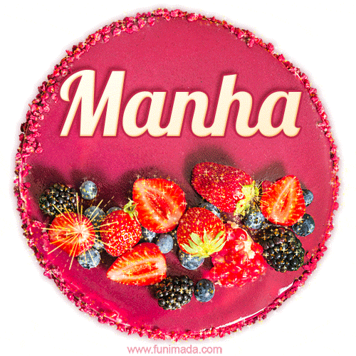 Happy Birthday Cake with Name Manha - Free Download